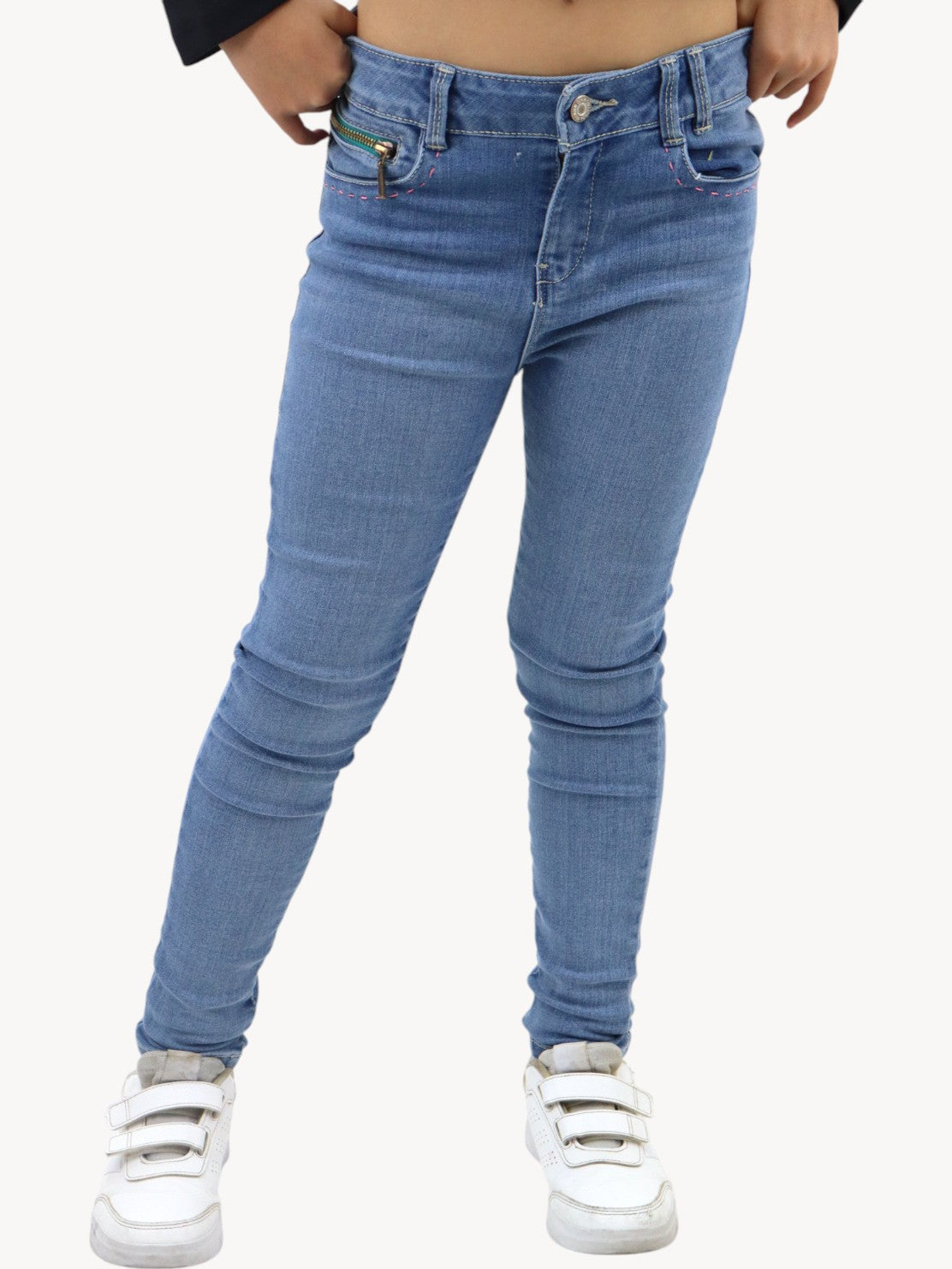 Jeans skinny azul medio
