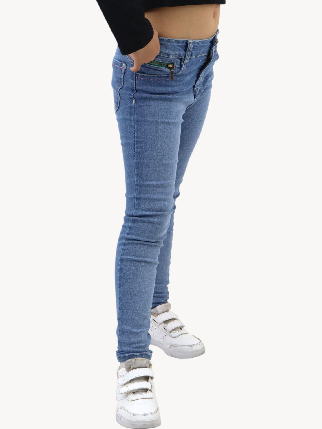 Jeans skinny azul medio