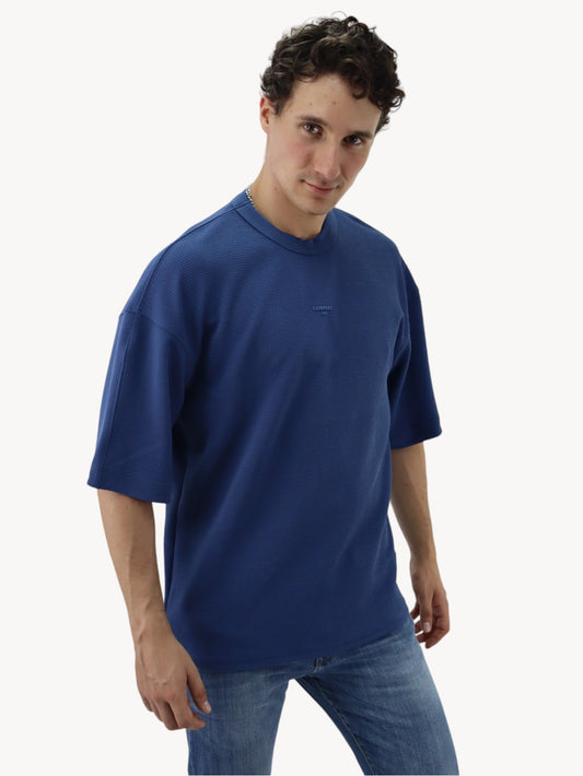 Playera oversize manga corta de color azul