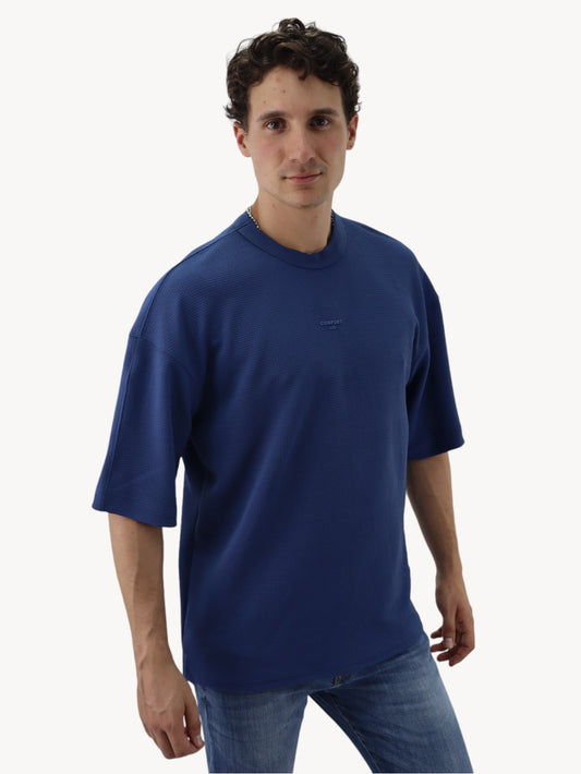 Playera oversize manga corta de color azul