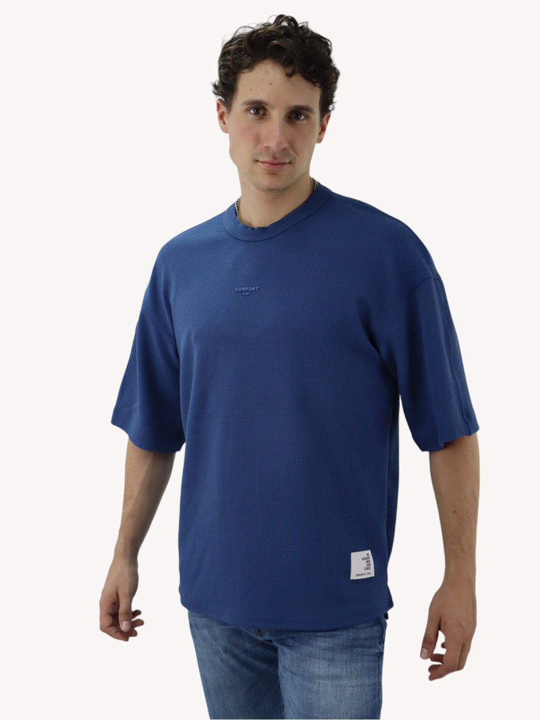 Playera oversize manga corta de color azul