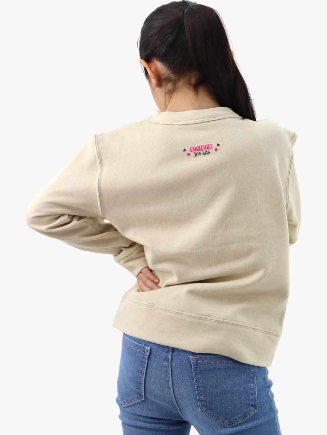 Sudadera cerrada color beige