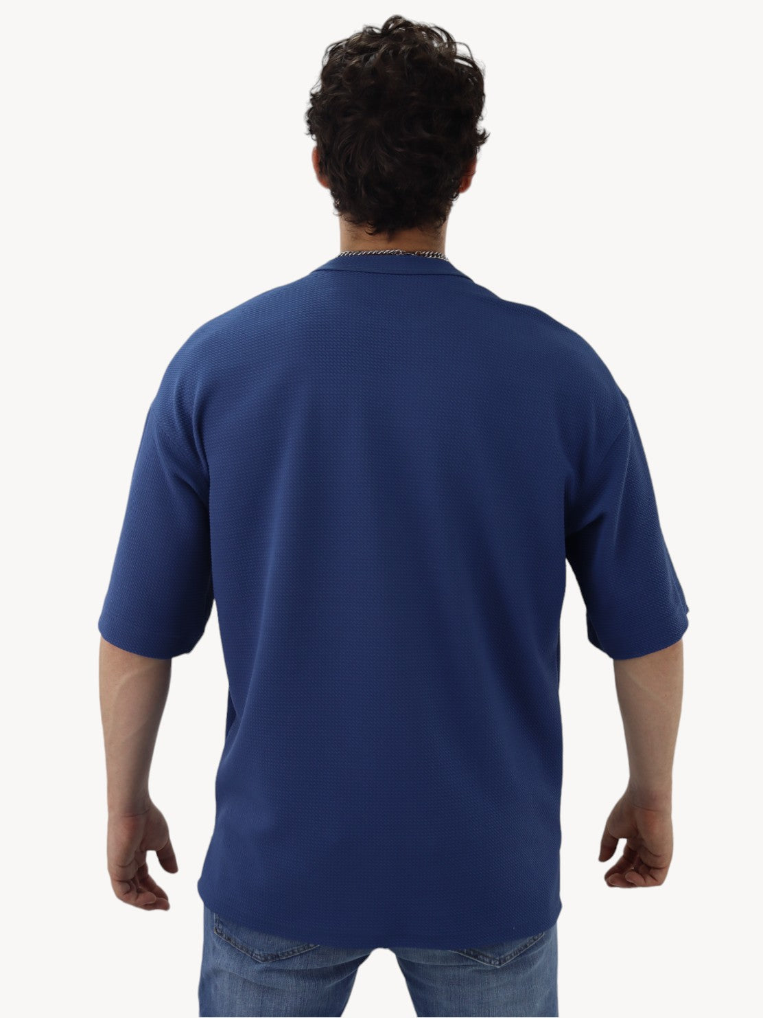 Playera oversize manga corta de color azul