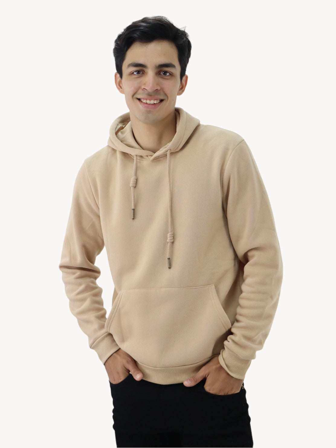 Hoodie unisex beige
