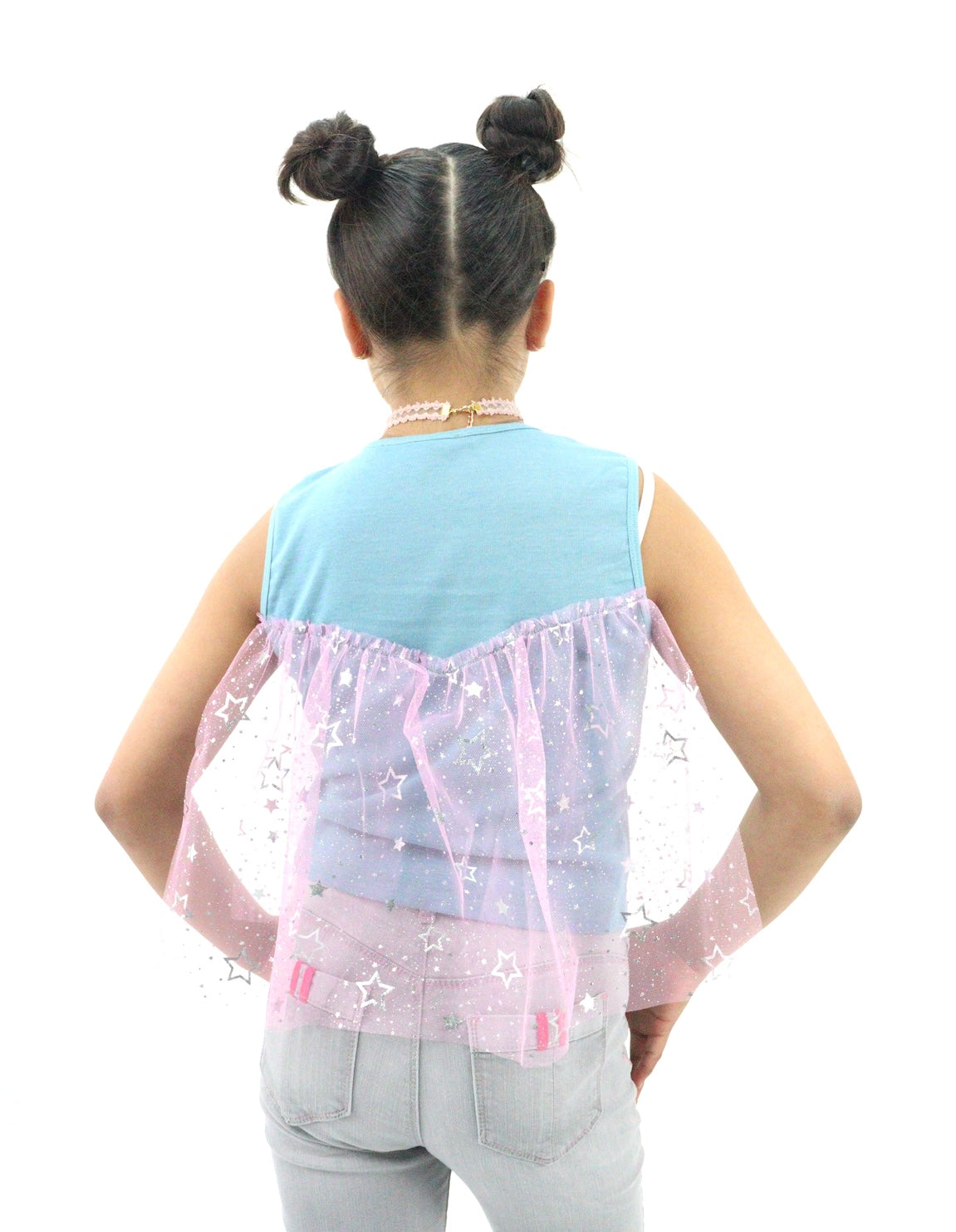 Playera tank de color combinado con mesh