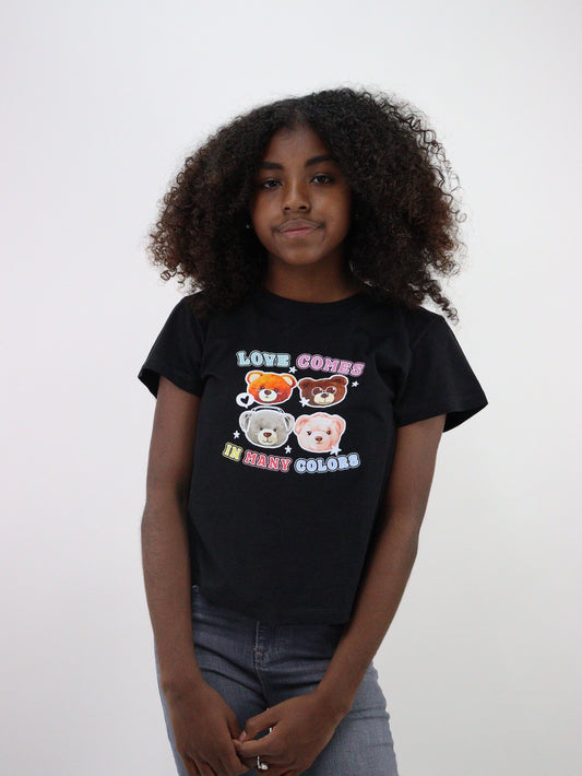 Playera manga corta con print de osos