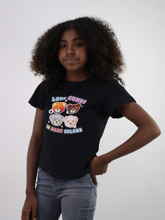 Playera manga corta con print de osos