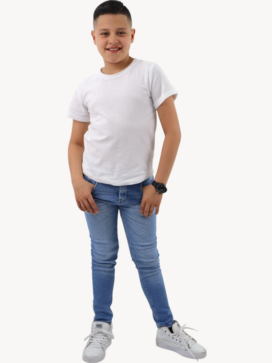 Jeans skinny de tiro alto con cierre de botones