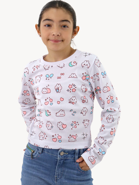 Playera manga larga con print