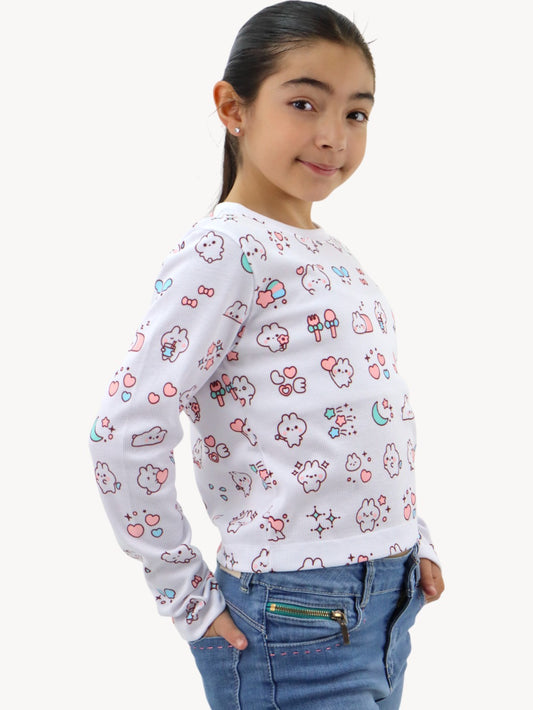 Playera manga larga con print