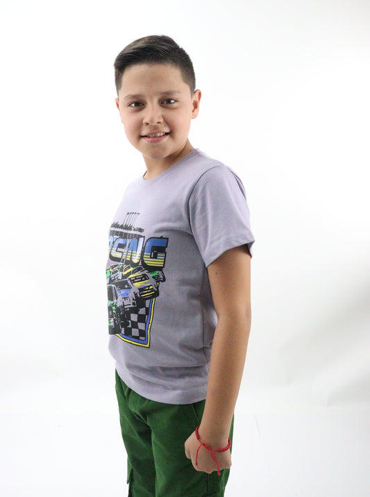 Playera manga corta con estampado