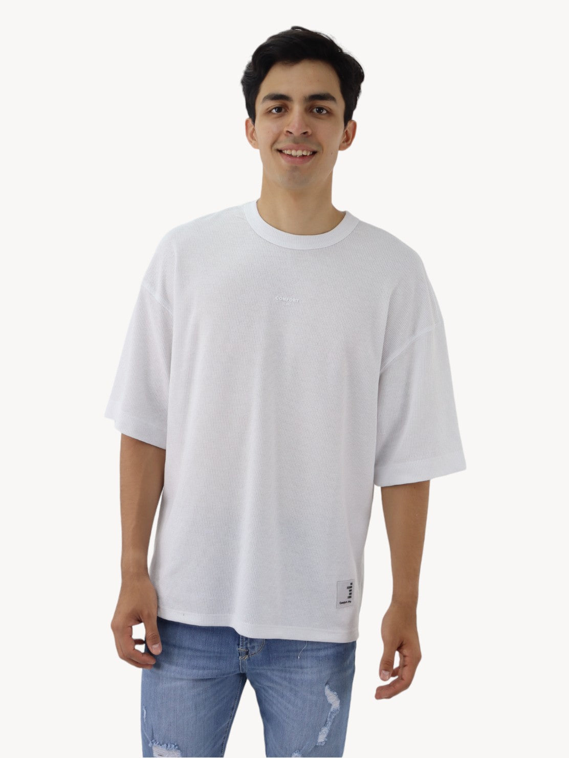 Playera oversize de color blanco