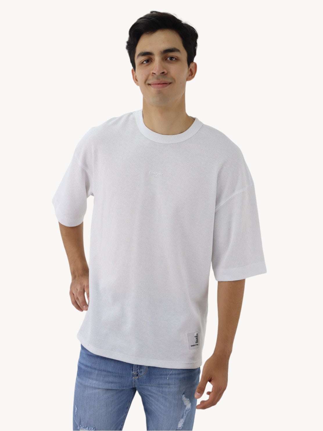 Playera oversize de color blanco