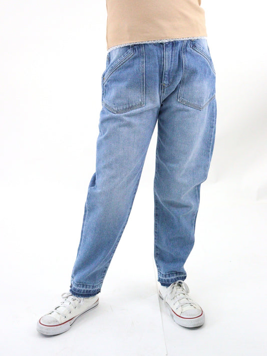 Jeans mom clasic azul medio