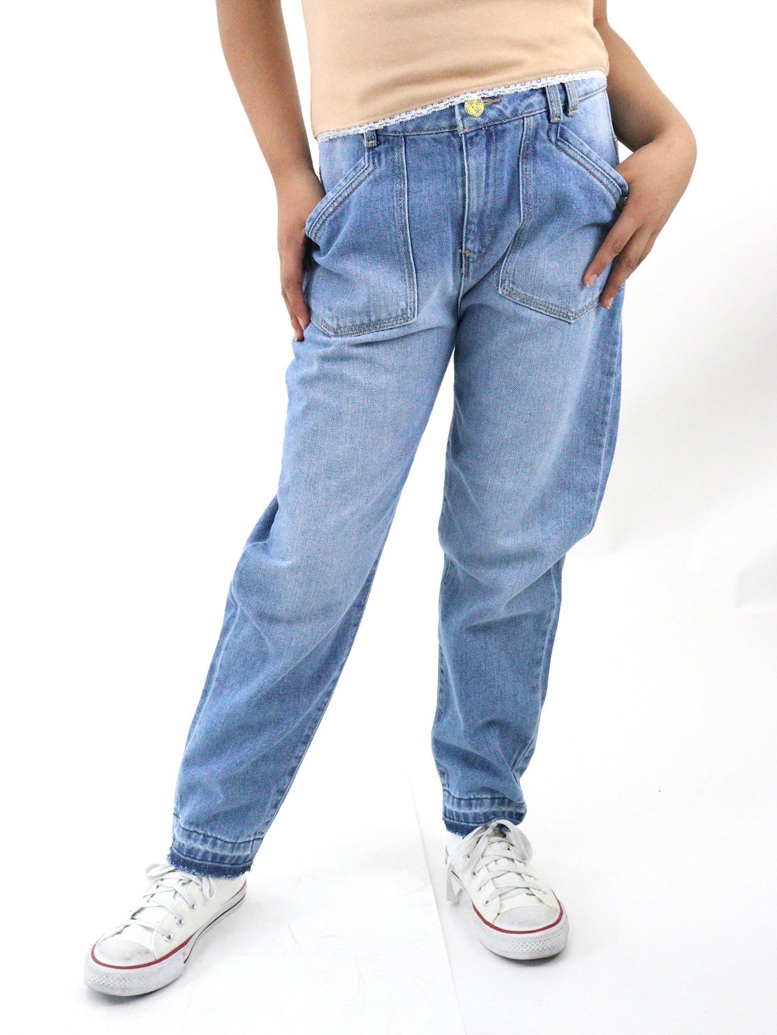 Jeans mom clasic azul medio