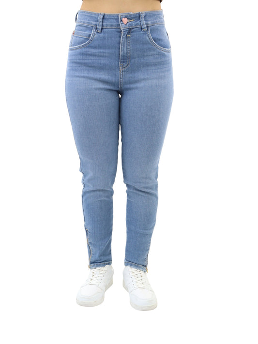 Jeans skinny lavado azul medio