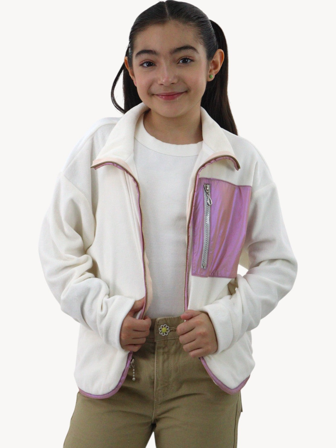 Chamarra de tela afelpada