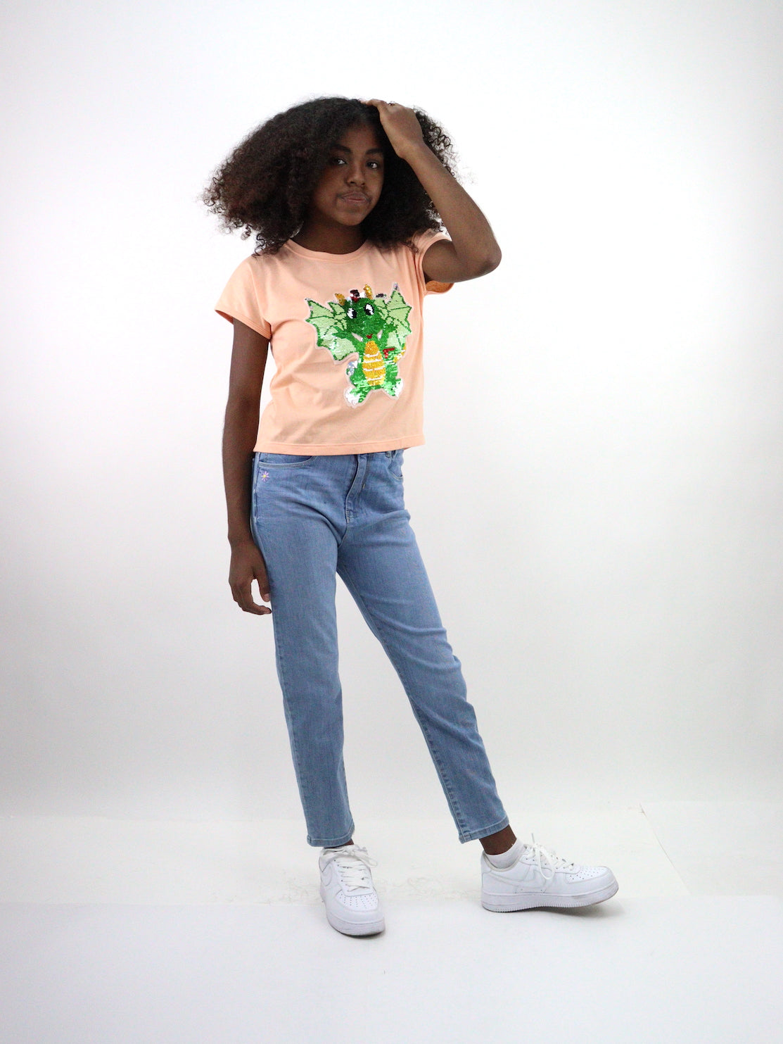 Jeans mom clasic con bordado floral edición especial