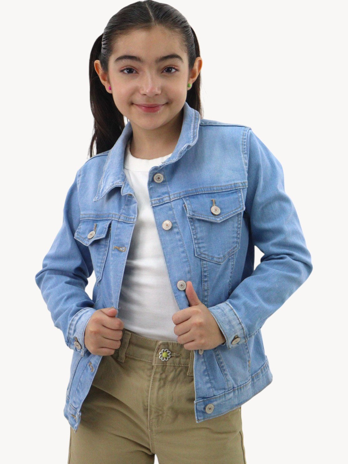 Chamarra denim azul claro