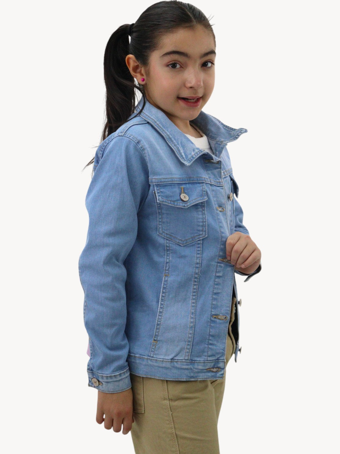 Chamarra denim azul claro