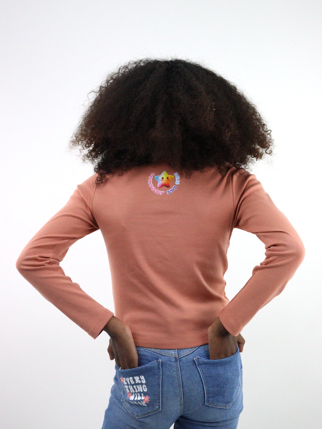 Playera manga larga con print de unicornio