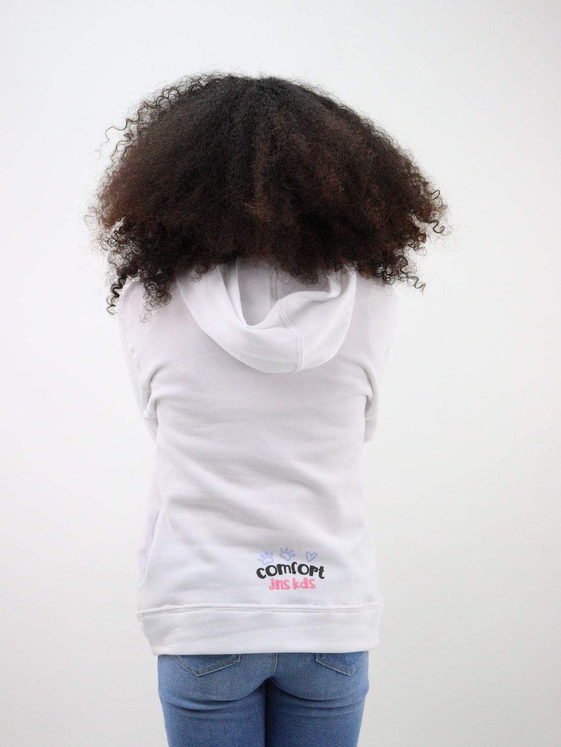 Sudadera cerrada de color blanco con lentejuela reversible