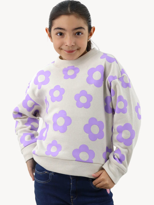 Sudadera cerrada con print floral