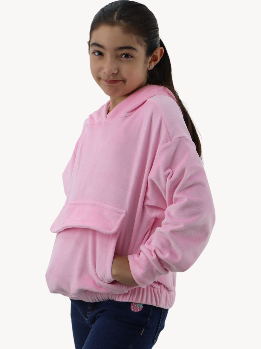 Sudadera rosa con capucha