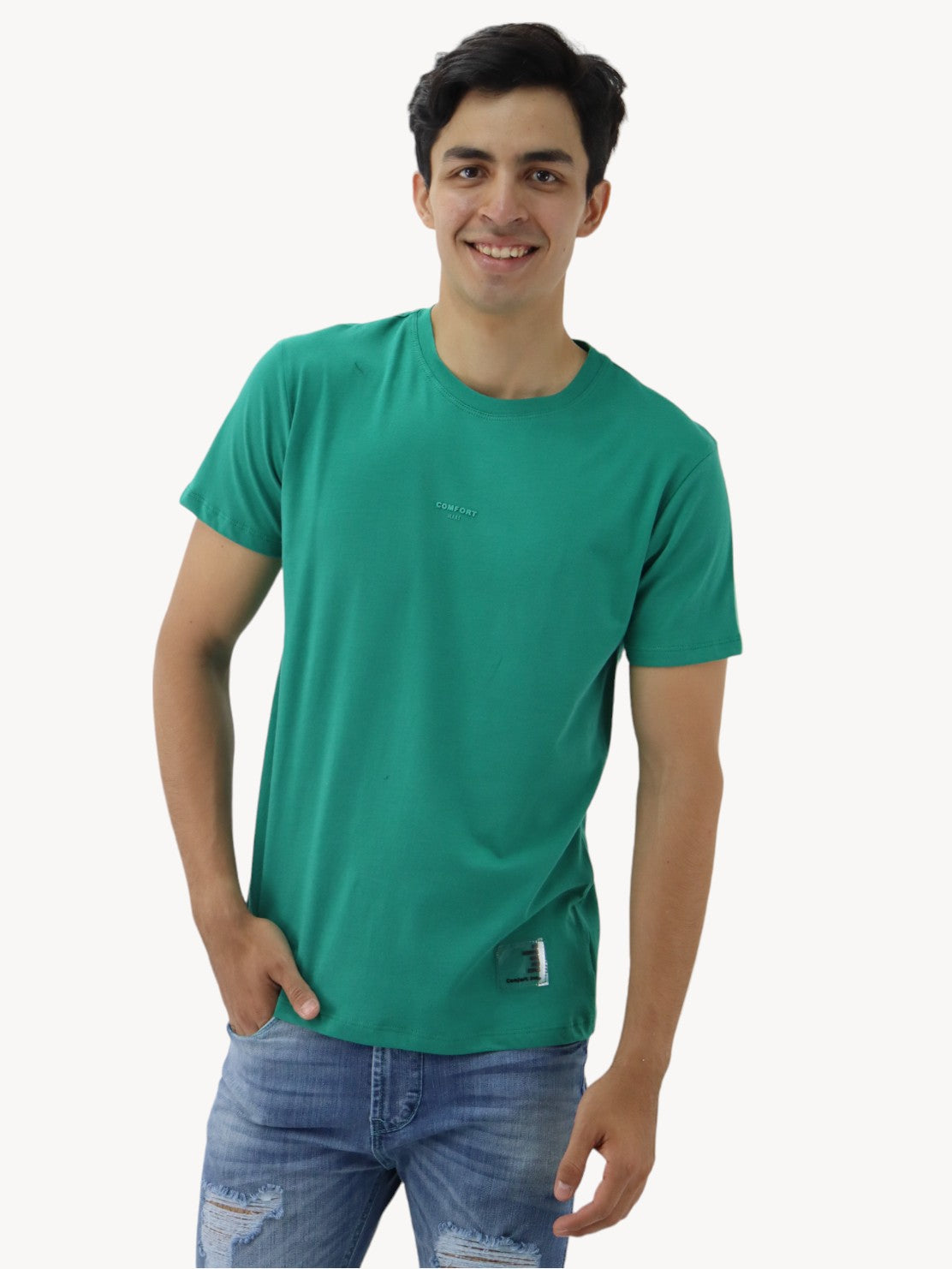 Playera manga corta de color verde