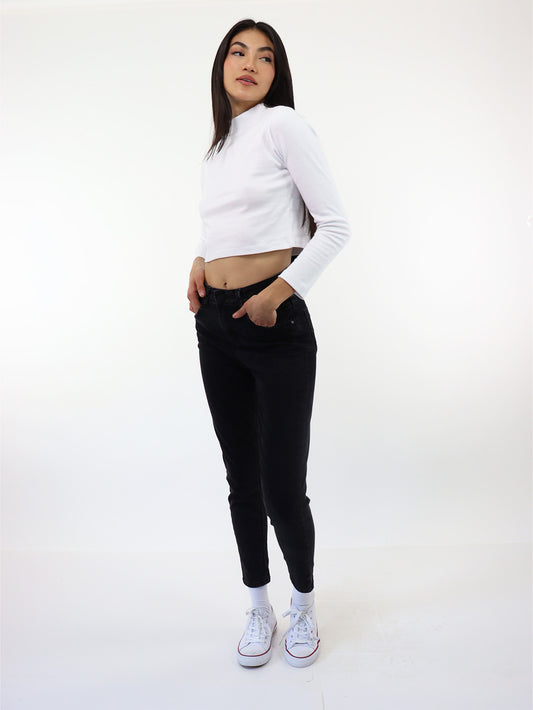 Jeans skinny tiro alto