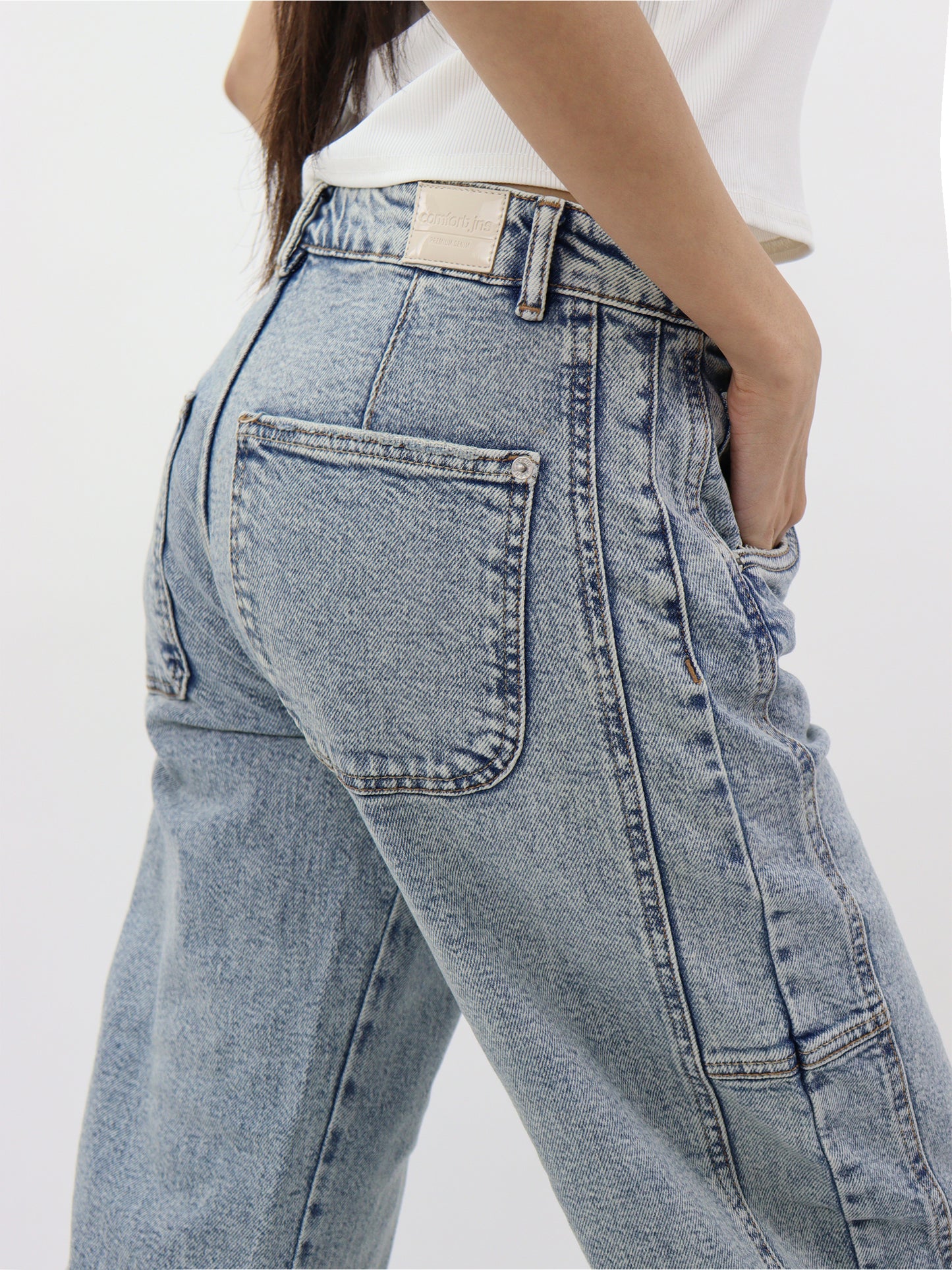 Jeans Barrel-Tiro Medio