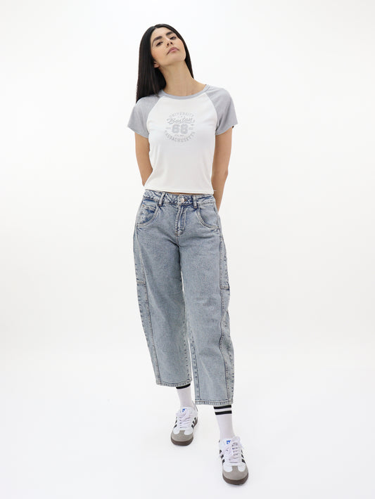 Jeans Barrel-Tiro Medio