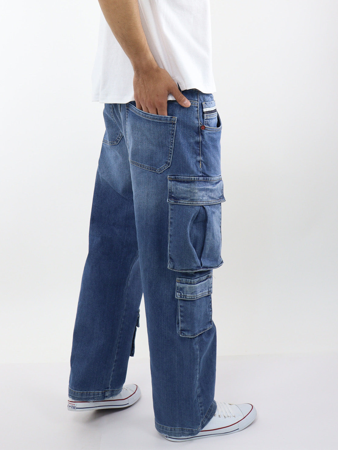 Jeans baggy multipocket