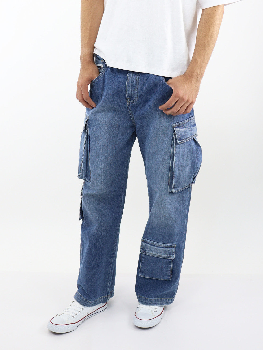 Jeans baggy multipocket