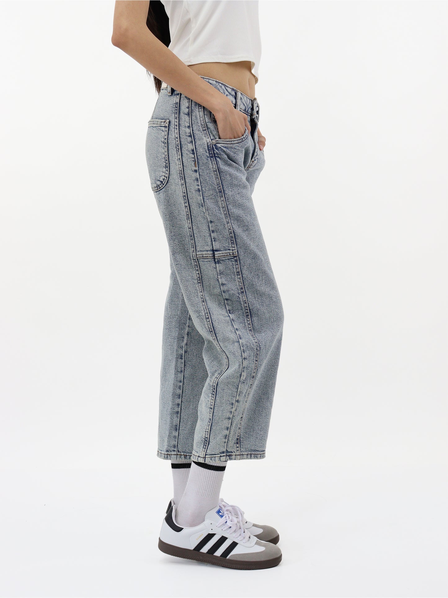 Jeans Barrel-Tiro Medio
