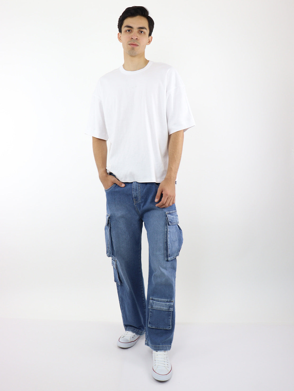 Jeans baggy multipocket