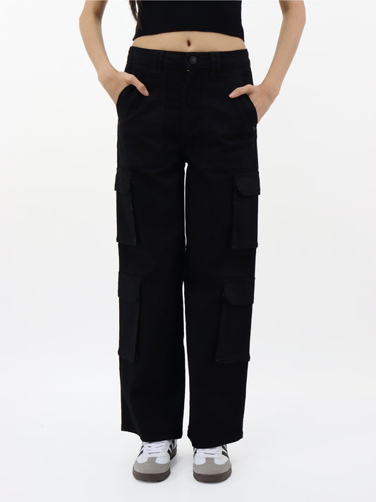 Jeans Cargo-Tiro Alto