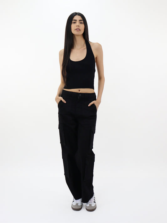 Jeans Cargo-Tiro Alto