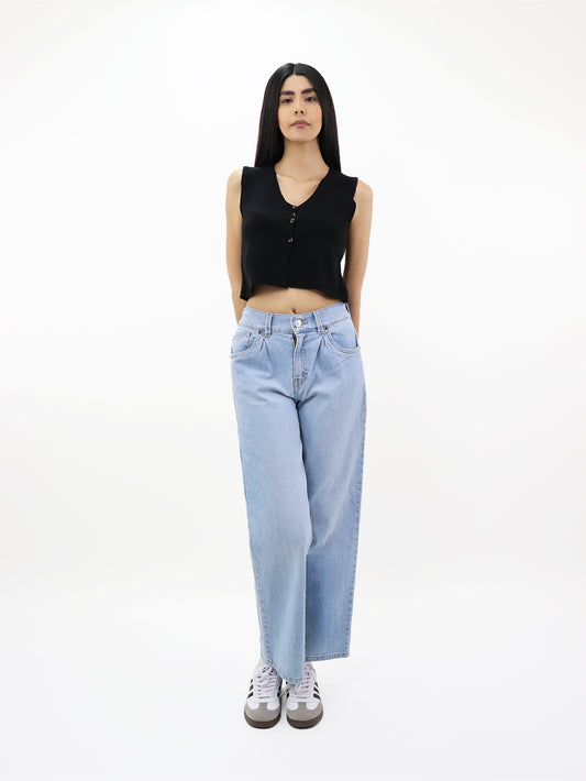 Jeans Baggy-Tiro Alto