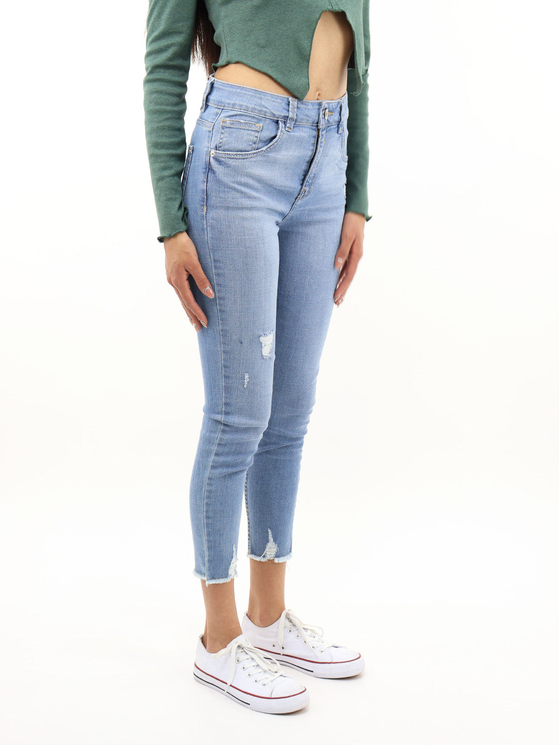 Jeans Skinny Con Destrucción