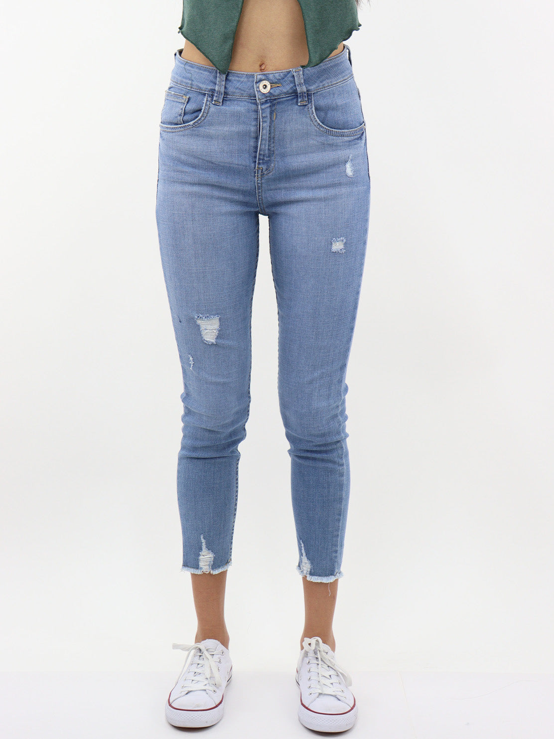 Jeans Skinny Con Destrucción