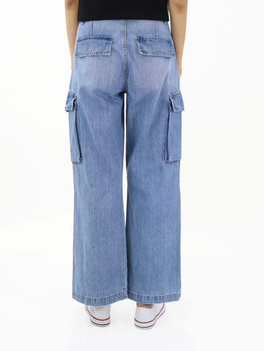 Jeans Cargo-Tiro Alto