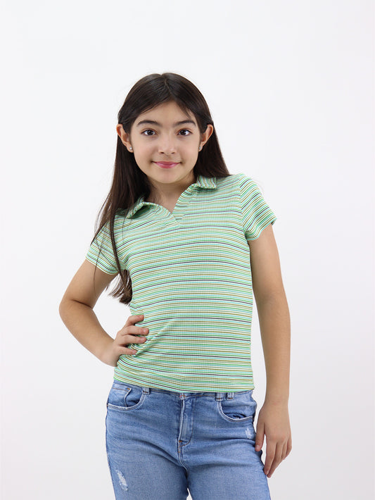 Playera polo a rayas