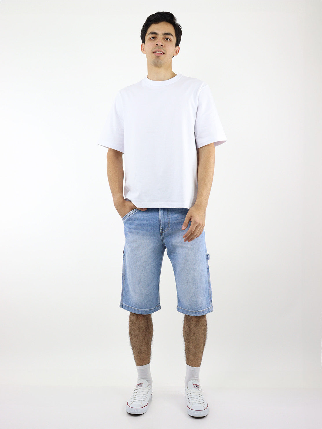 Bermuda denim azul claro