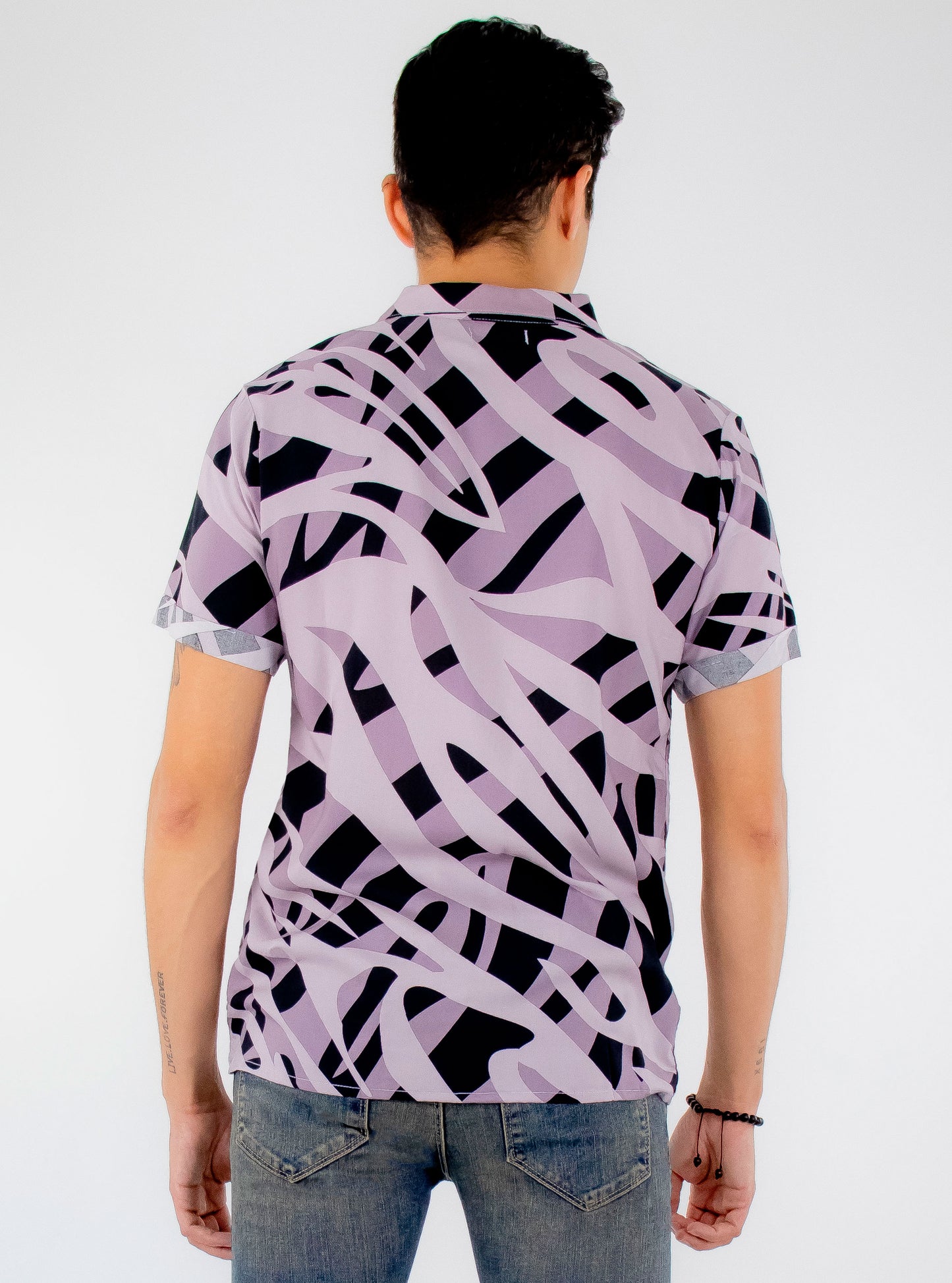Camisa manga corta con print abstracto