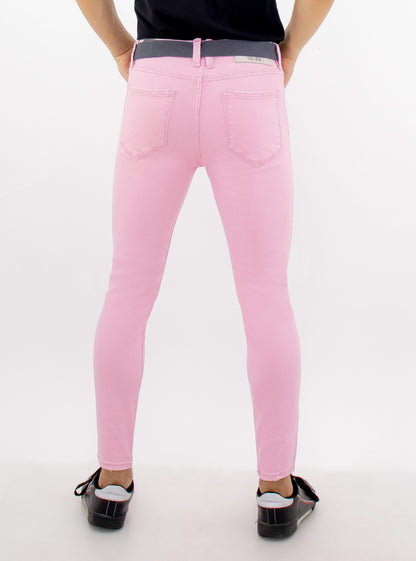 Jeans skinny de color rosa