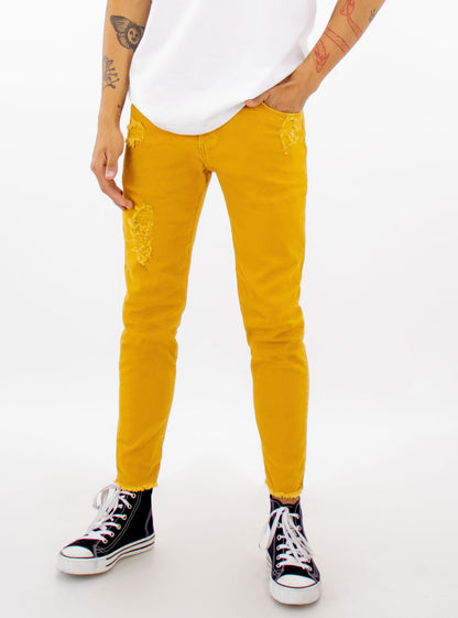 Jeans skinny de color amarillo mostaza