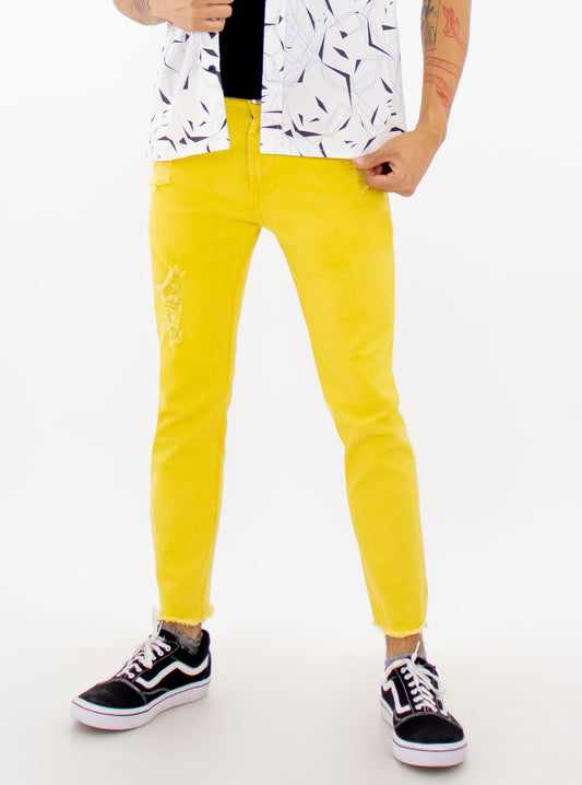 Jeans skinny de color amarillo