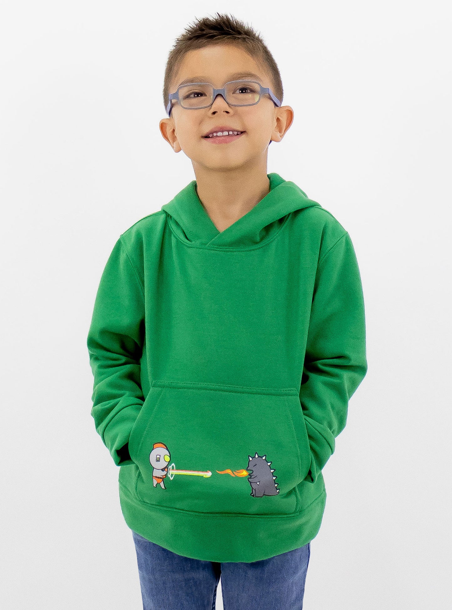 Sudadera con capucha de color verde