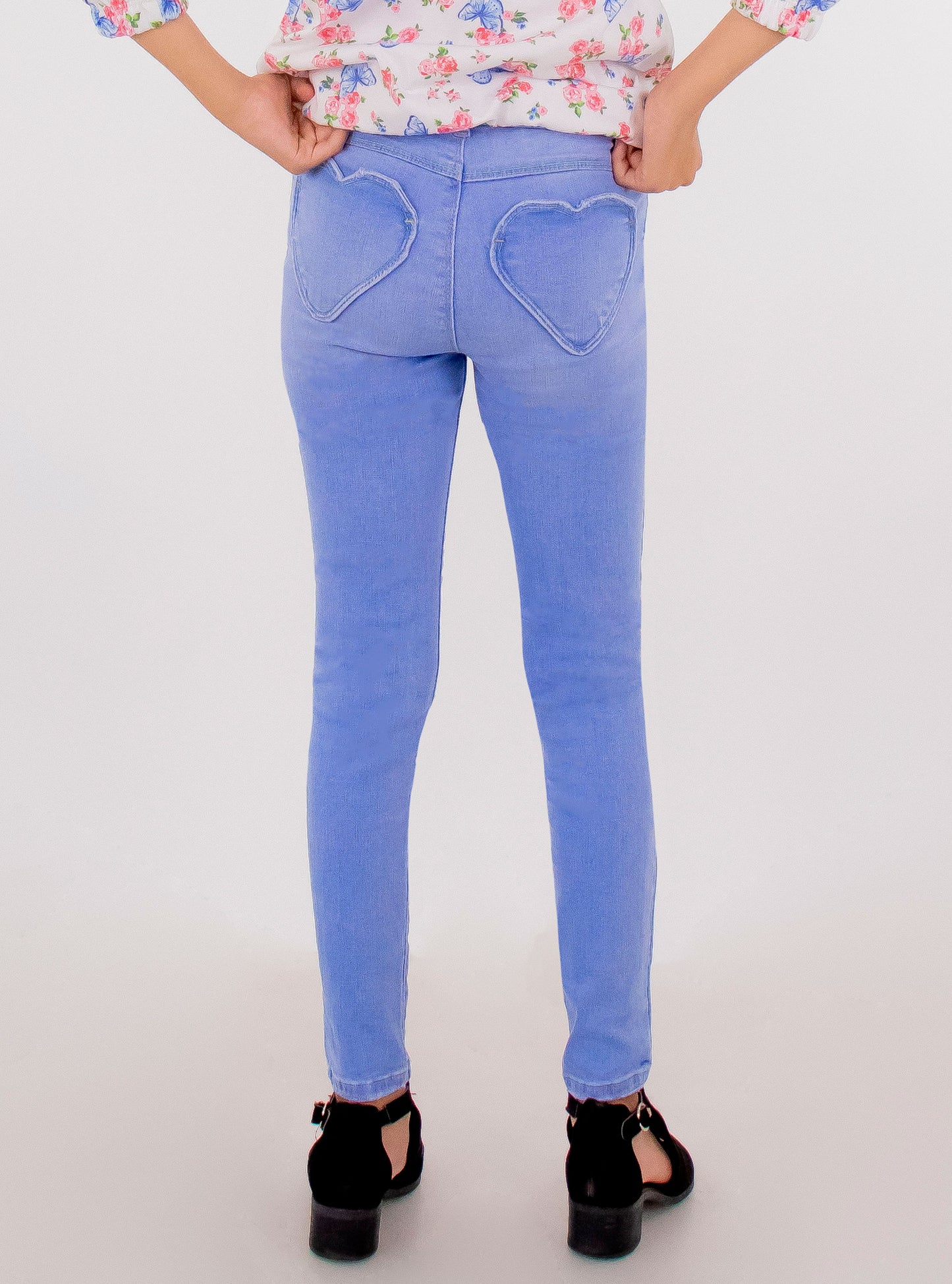 Jeans skinny de color azul claro